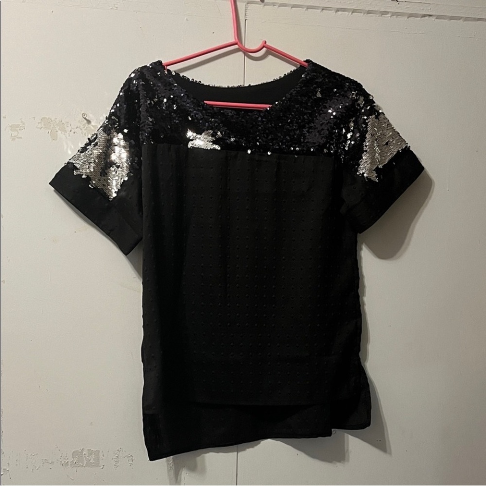 Black Sequin Women's Top